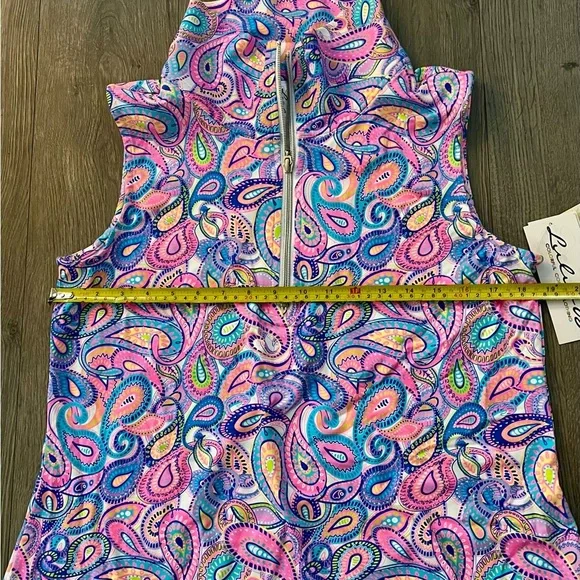 Lulu B Paisley Sleeveless Zip Dress UPF 50+ Cooling Fabric Size Large NWT New​ - Picture 4 of 12